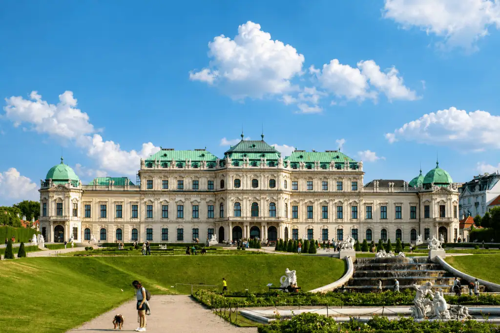 Upper Belvedere Palace facade and cascading gardens in Vienna