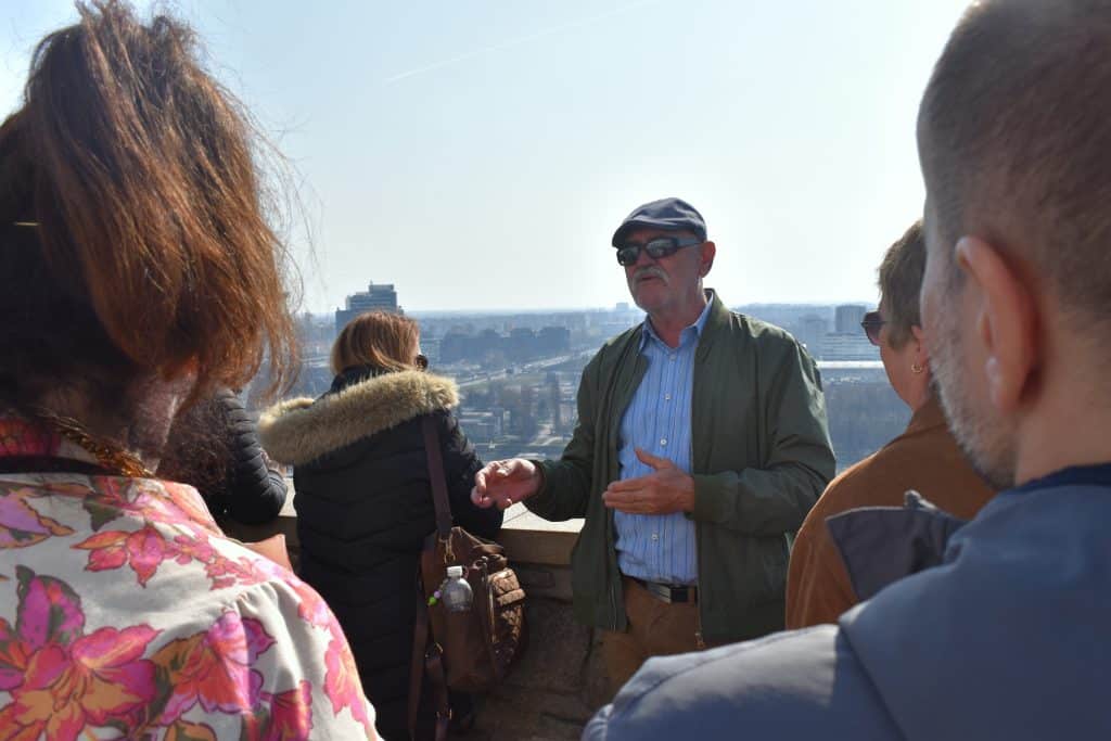 GOAT CE Tours guide with guests in Bratislava