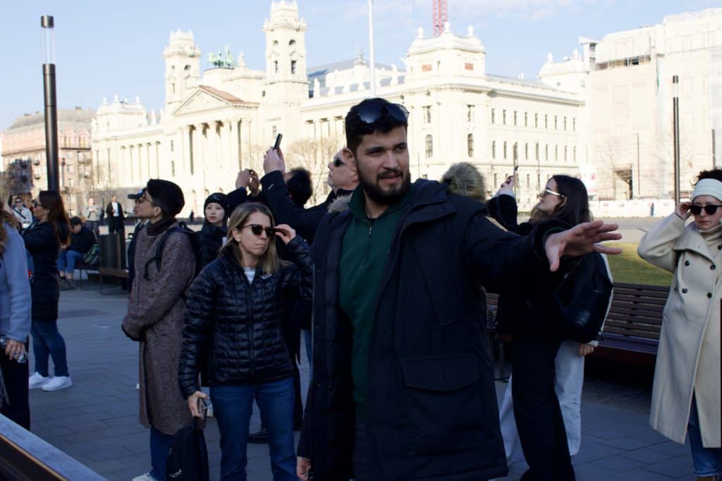 GOAT CE Tours guests at Fisherman's Bastion in Budapest